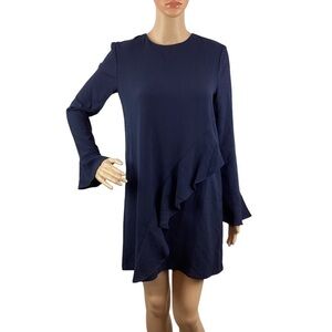 WAYF Dress Size XS Blue Long Sleeve Ruffle